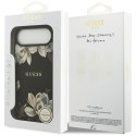 Etui Guess Grained Flowers Classic Logo MagSafe do iPhone Air czarny