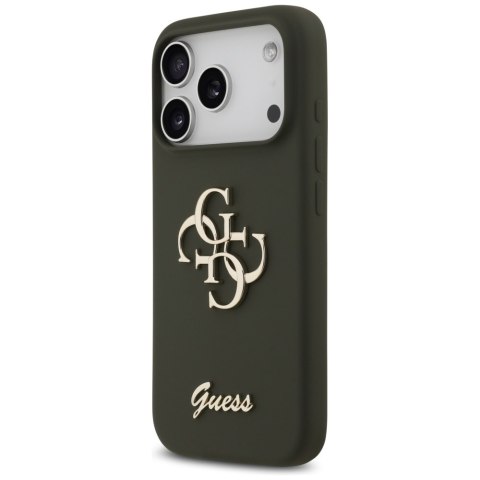 Etui Guess Silicone Big 4G Script do iPhone 17 Pro khaki