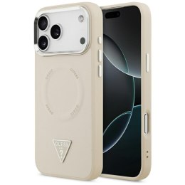 Etui Guess Triangle Logo MagSafe do iPhone 17 Pro Max beżowy