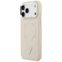 Etui Guess Triangle Logo MagSafe do iPhone 17 Pro Max beżowy