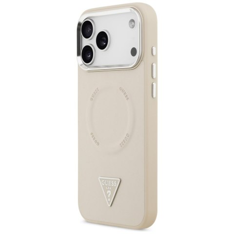 Etui Guess Triangle Logo MagSafe do iPhone 17 Pro Max beżowy