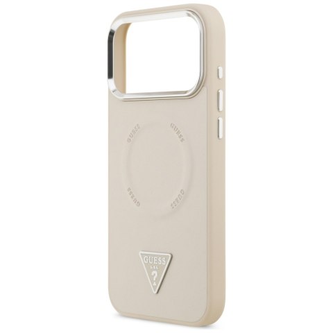 Etui Guess Triangle Logo MagSafe do iPhone 17 Pro Max beżowy