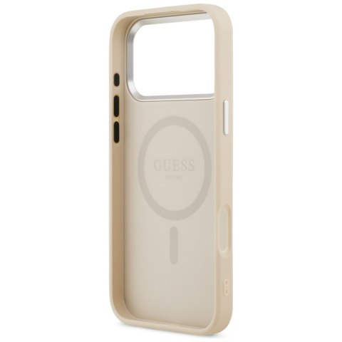 Etui Guess Triangle Logo MagSafe do iPhone 17 Pro Max beżowy