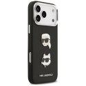 Etui Karl Lagerfeld FW Grained Karl & Choupette Heads Pins & Logo do iPhone 17 Pro Max czarny