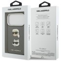 Etui Karl Lagerfeld FW Grained Karl & Choupette Heads Pins & Logo do iPhone 17 Pro szary