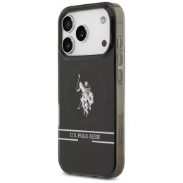 Etui US Polo DH and Bottom Stripe Logo MagSafe do iPhone 17 Pro czarny