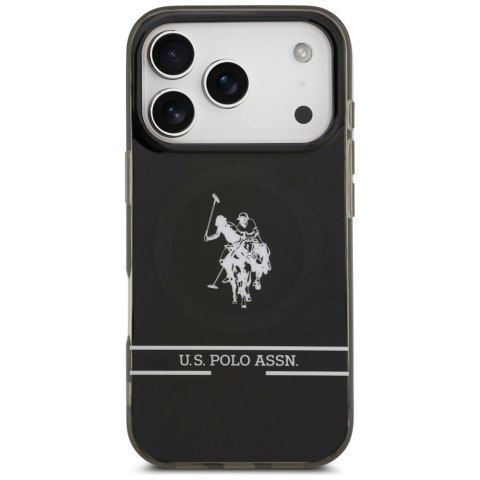 Etui US Polo DH and Bottom Stripe Logo MagSafe do iPhone 17 Pro czarny