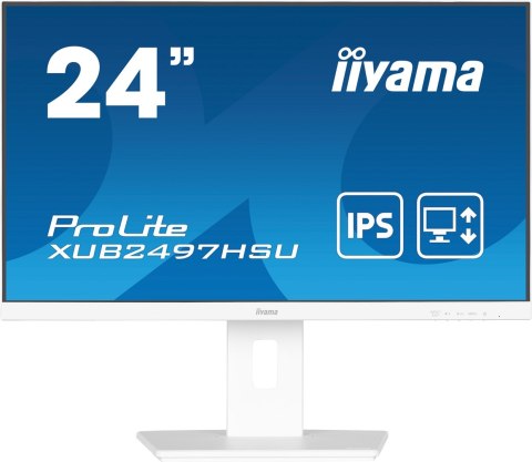 Iiyama TFT XUB2497HSU IPS 24'' HDMI/DP/2xUSB/hoev/weiß - Płaski ekran - 60.5 cm