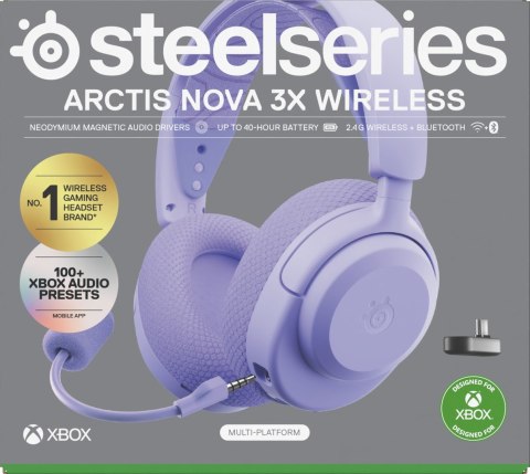 Słuchawki Steelseries Arctis Nova 3X Wireless for Xbox, Levander