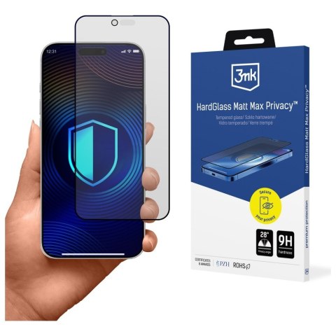 Szkło prywatyzujące 3MK HardGlass Matt Max Privacy do Apple iPhone Air