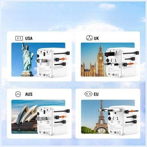 Adapter podróżny 4smarts Nomad GaN 20W 2C+1A biały