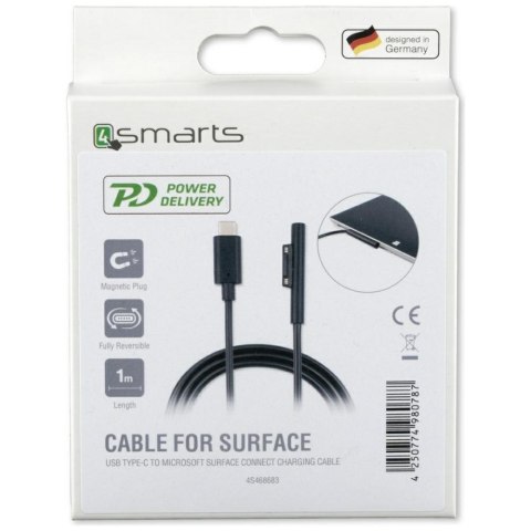Kabel 4smarts Connect Cable USB-C 5A 1m do Microsoft Surface czarny