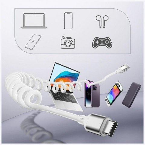Kabel 4smarts spiralny USB-C do USB-C 100W biały