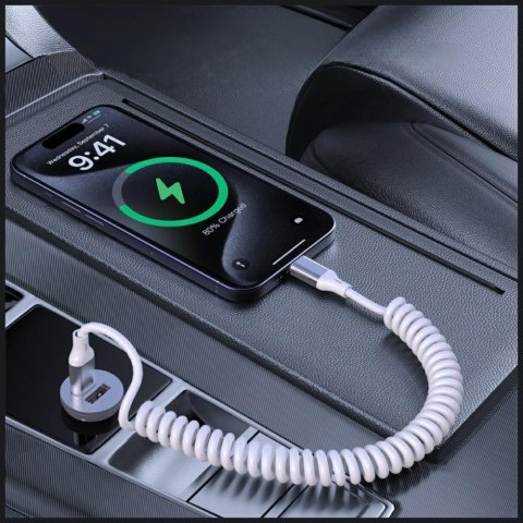 Kabel 4smarts spiralny USB-C do USB-C 240W biały