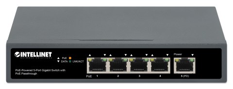 Switch Gigabit 5x PoE Passthrough zasilany PoE lub AC, 95W