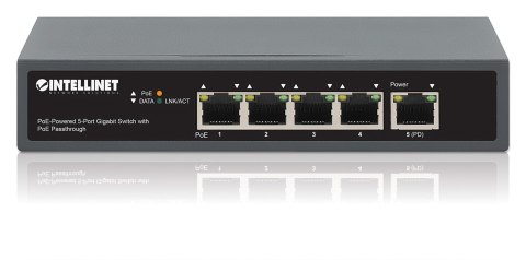 Switch Gigabit 5x PoE Passthrough zasilany PoE lub AC, 95W