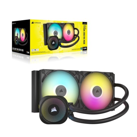 Corsair iCUE LINK TITAN RX RGB Procesor Chłodnica cieczy all-in-one 14 cm Czarny 1 szt.