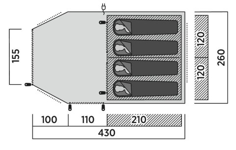 Namiot tunelowy Easy Camp Hamra 4 Niebieski 44647001