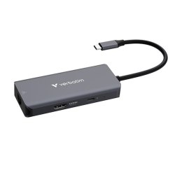 USB-C Hub wieloportowy 6-port, 32157, szary, długość kabla 18,8 cm, Verbatim, USB-C PD, USB-A 3.2 Gen 1, USB-A 2.0, SD a microSD