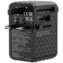 Verbatim, Uniwersalny adapter podróżny Charge ,n, Travel 2x USB-C, 2X USB-A + 1x zintegrowany kabel USB-C, czarna, 170 W