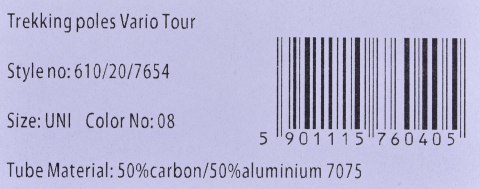 Kije trekkingowe VIKING Vario Tour 65-135 cm, czarno-szare