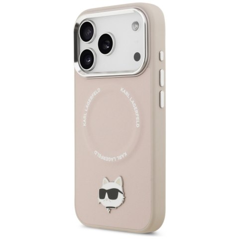 Etui Karl Lagerfeld Choupette Pin MagSafe do iPhone 17 Pro Max różowy
