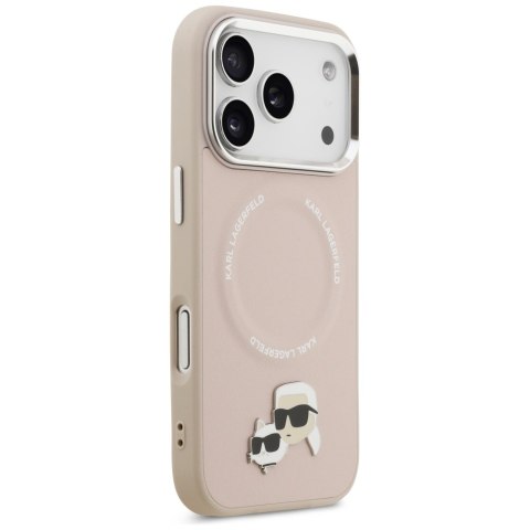 Etui Karl Lagerfeld Karl & Choupette Pins MagSafe do iPhone 17 Pro różowy