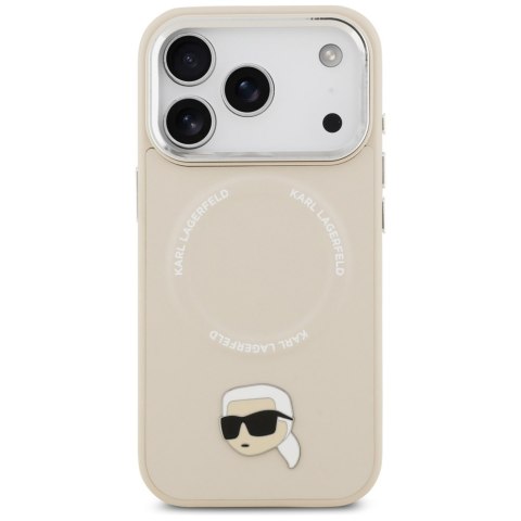 Etui Karl Lagerfeld Karl Pin MagSafe do iPhone 17 Pro Max beżowy