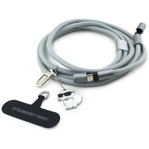 Uniwersalna smycz kabel Karl Lagerfeld CBDY Choupette Charm USB-C/USB-C czarny
