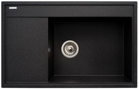 Zlewozmywak granitowy jednokomorowy Pyramis Camea 79X50 1B 1D R 070091201 czarny nakrapiany