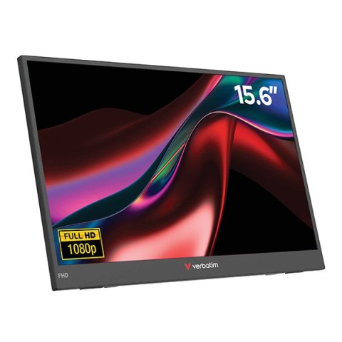 Verbatim monitor przenośny, Monitor LIGHT, 15.6", Full HD (1920x1080), 60Hz, czarny