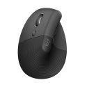 Mysz bezprzewodowa, Logitech LIFT LEFT GRAPHITE, szara, optyczna, 4000DPI