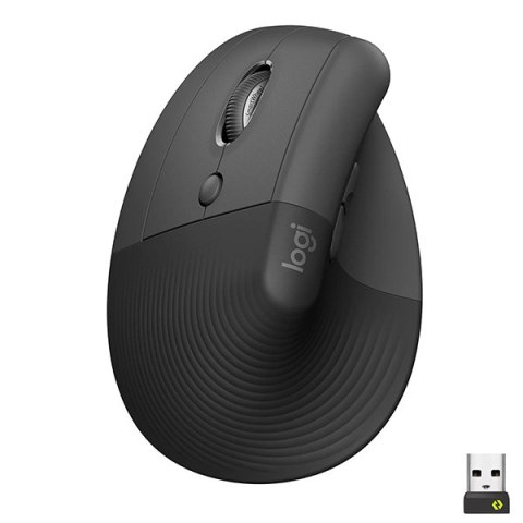 Mysz bezprzewodowa, Logitech LIFT LEFT GRAPHITE, szara, optyczna, 4000DPI