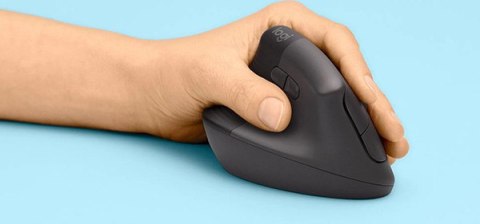 Mysz bezprzewodowa, Logitech LIFT LEFT GRAPHITE, szara, optyczna, 4000DPI