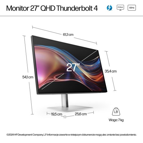 HP 27-calowy monitor Pro seria 7 QHD Thunderbolt 4 - 727pu