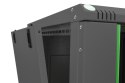 Szafa sieciowa wisząca DYNAmic 19" 9U rack 600x600, drzwi szyba, czarny, niedzielona, złożona, 60kg