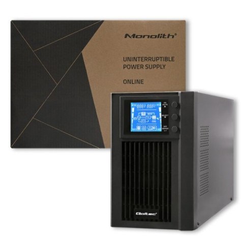 Qoltec 53042 zasilacz UPS Podwójnej konwersji (online) 1 kVA 800 W 2 x gniazdo sieciowe
