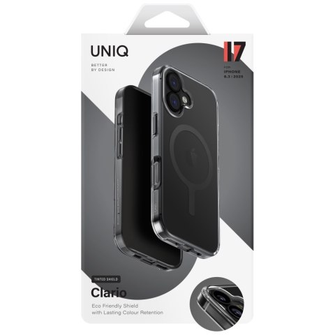 Etui UNIQ Clario do iPhone 17 Magclick Charging czarny