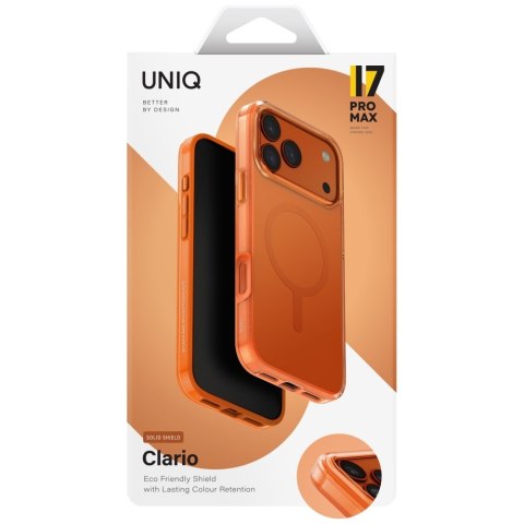 Etui UNIQ Clario do iPhone 17 Pro Max Magclick Charging pomarańczowy