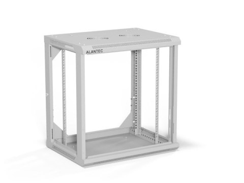 ALANTEC Szafa wisząca 19" 12U 600x450, drzwi szklane, kolor szary, do samodzielnego montażu - Flat Pack  (SW-12U-600-450-01-SF)