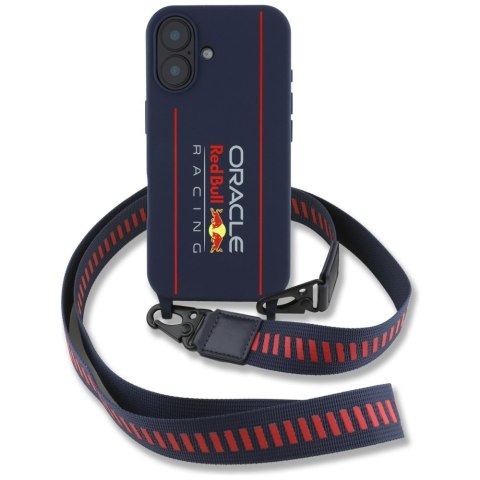 Red Bull RBHMP16S24SISOLRV iPhone 16 6.1" hardcase Silicone Strap and Vertical Logo MagSafe granatowy