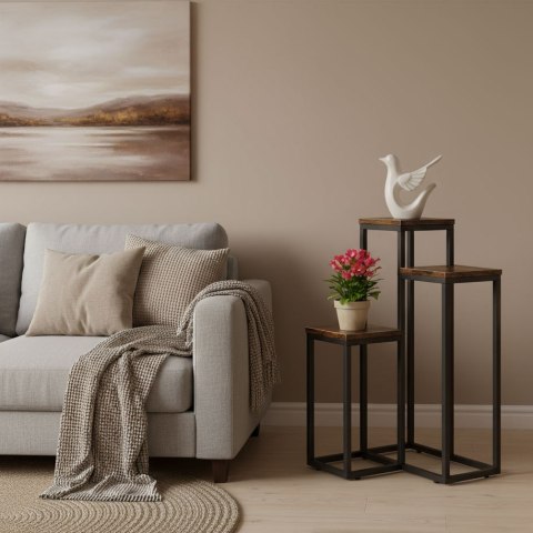 Kwietnik stojący stojak na kwiaty ozdoby 3 półki loft ModernHome