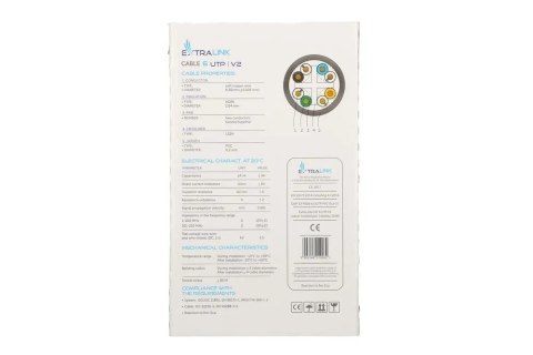 Extralink Kabel sieciowy skrętka CAT6 UTP (U/UTP) V2 Wewnętrzny 305M