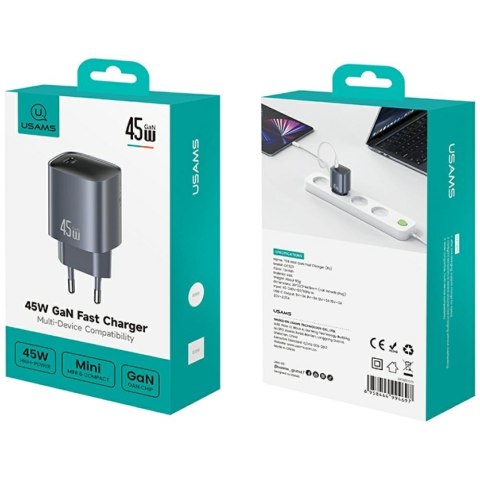 Ładowarka sieciowa USAMS T66 45W GaN Fast Charger tarnish