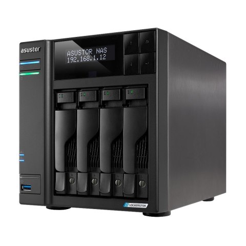 NAS Asustor AS6704T; Tower; 4x (3.5" SATA HDD/ 2.5" SSD); Intel Celeron N5105; 4GB DDR4 SODIMM (max. 16GB), 2x 2.5GbE, 4x M.2 22