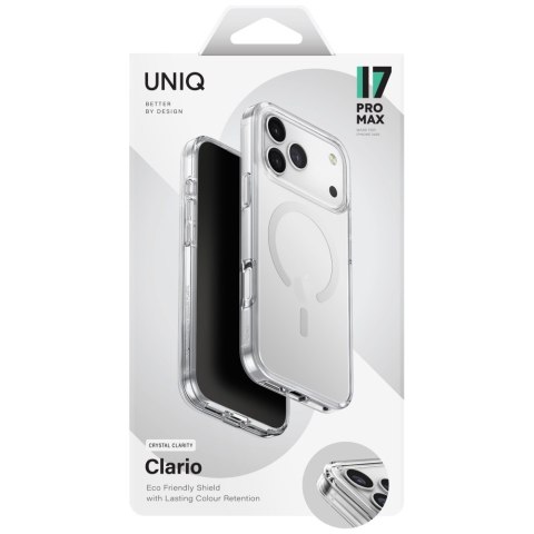 Etui UNIQ Clario do iPhone 17 Pro Max Magclick Charging przezroczysty