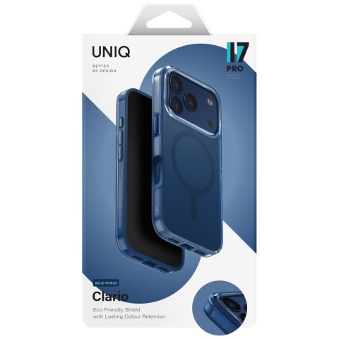 Etui UNIQ Clario do iPhone 17 Pro Magclick Charging niebieski