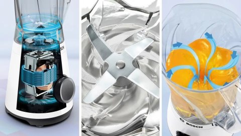 Blender Bosch MMB6141W VitaPower Seria 4 Blat stołu 1200 W Materiał słoika Tritan Pojemność słoika 1,5 L Biały