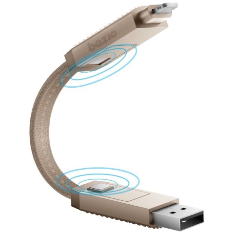 Kabel Bazic GoCharge Alucable 4w1 (USB-A/USB-C - USB-C/Lightning) 15cm 60W 3A PD Fast Charge złoty