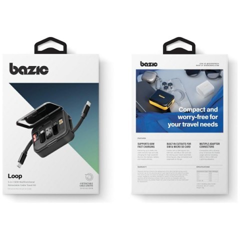 Kabel Bazic GoCharge Loop 5w1 Lightning, USB-A, Micro USB 1m czarny